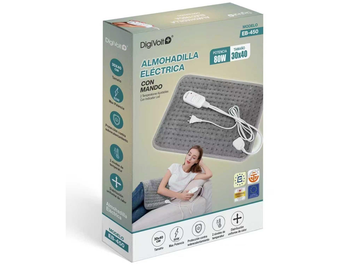 Manta eléctrica Digivolt Eb 450 de 80 W, 30 x 40 cm, 3 niveles de temperatura. Tienda Uuzeit