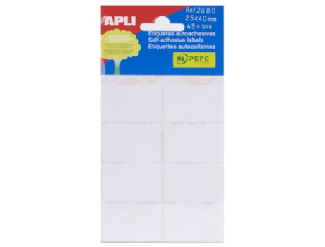 Etiquetas Caligráficas APLI (Blanco - 25 X 40 mm)