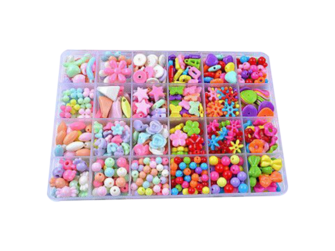 Kit de perlas 2026 para niñas: Juguete para hacer pulseras DIY con 24 cuadrículas, juguete educativo de manualidades, 9 piezas tipo 4