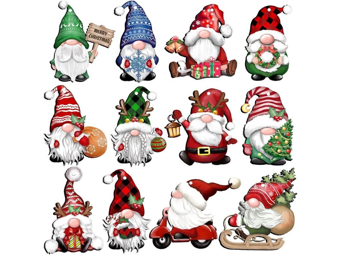 24 Adornos Navideños De Madera Con Elfos, Decorativos Para Árboles De Navidad Y Fiestas.