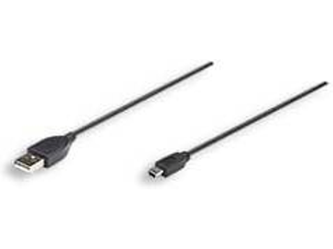 Cable USB MANHATTAN USB A/Mini-USB B 1.8 m Macho/Macho Negro