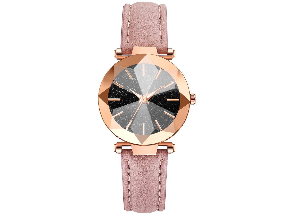 Reloj De Pulsera De Aleación Con Esfera Redonda, Pantalla Analógica Y Movimiento De Cuarzo (rosa)
