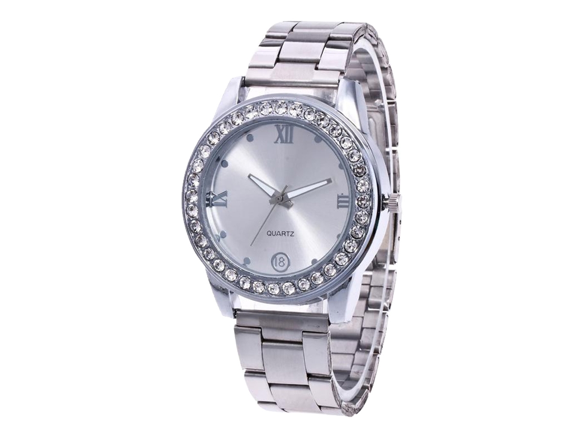 Reloj Analógico De Cuarzo Unisex Con Correa De Acero Casual Simple Zhoulianfa (plata)
