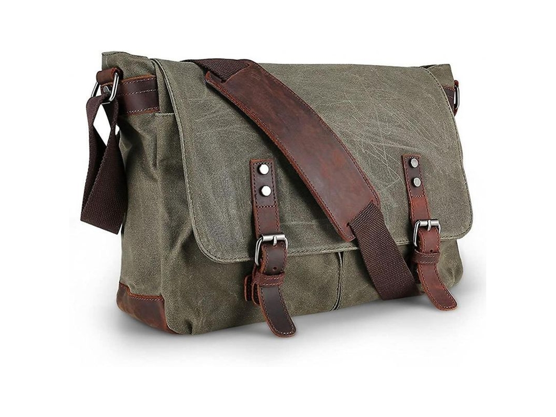 Bolso Messenger Impermeable Hombre, Mochila Bandolera Canvas Para Portátil 15 Pulgadas Grande Fgr Utilidad