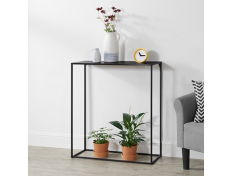 Consola [EN.CASA] Storage (Negro - Metal, Resistente A Los Arañazos - 92 x 80 x 32 cm)
