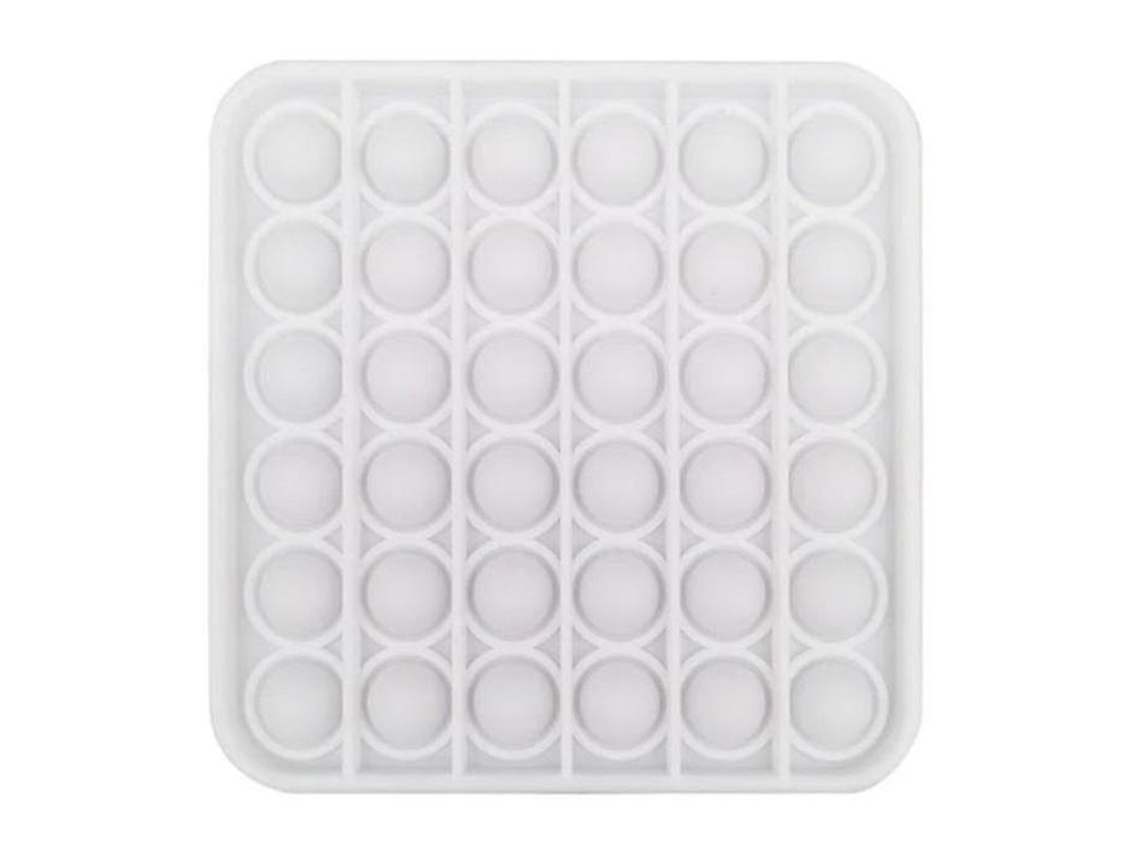 Juguete Antiestrés Pop It, De Silicona Blanca Cuadrada Certificada, Para Aliviar La Tensión Y Relajarse.