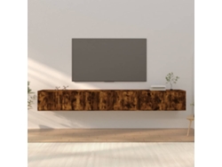 Estantería/Muebles de TV de Pared 3 Pzs 100X34,5X40 Cm Roble Ahumado