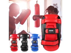 Muñequera Curva Para Entrenamiento De Boxeo, Muay Thai Y Kickboxing, Fabricada Con Cuero Sintético Pu Y Espuma Eva.