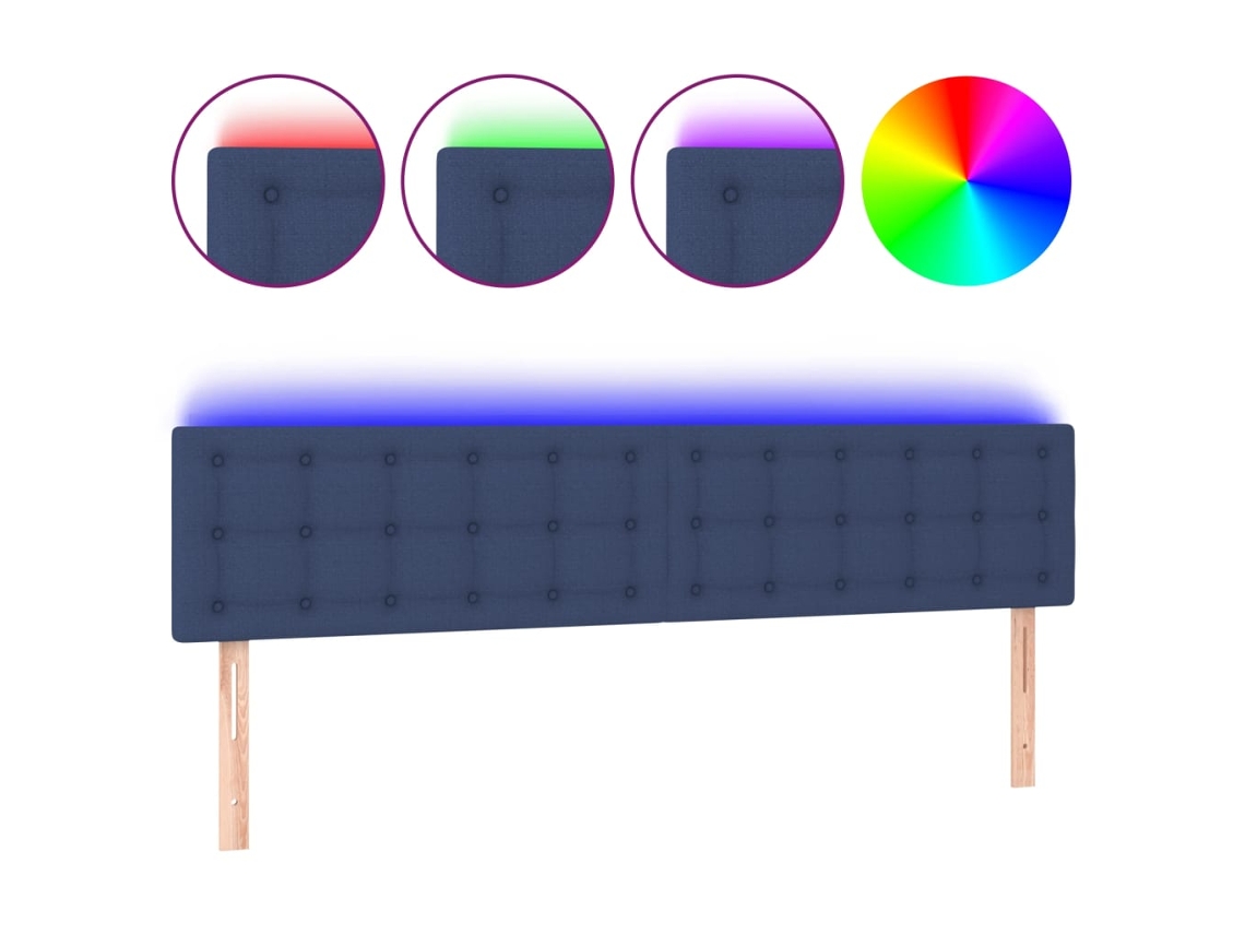 Maison Exclusive - Cabecero Con Led De Tela Azul 160x5x78/88 Cm