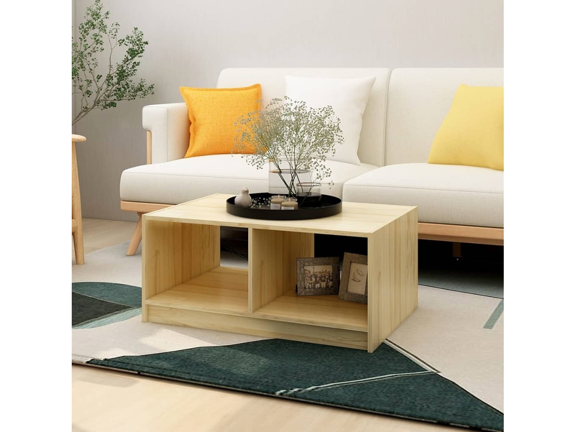 Mesa de Centro de Apoyo 75X50X33,5 Cm Madera de Pino Maciza