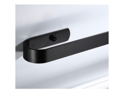 Toallero de 50 cm, de cristal, de aluminio, negro y blanco, para baño | Toallero Gusshious (negro)