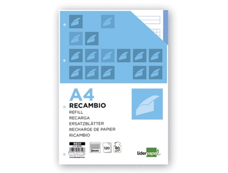 Recarga de Hojas LIDERPAPEL Faixas coloridas 120 Hojas (A4)