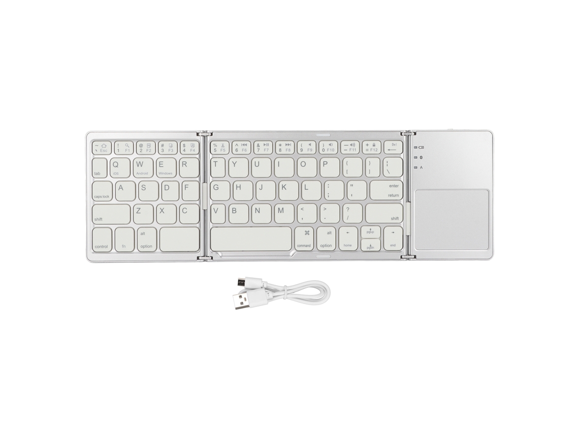 Teclado Bluetooth Dobrável, Triplo Com Touchpad, Teclado Sem Fio Portátil