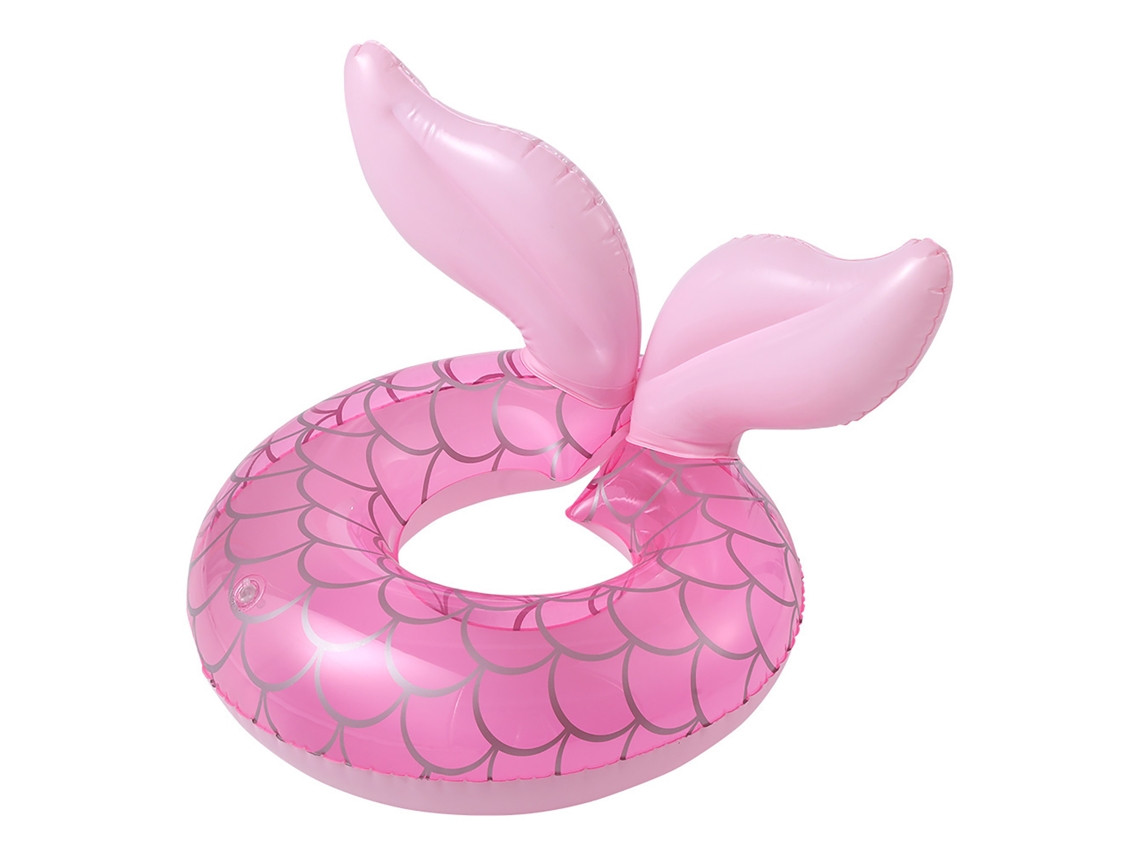 2026-anillo Hinchable Para Niños 3-8 Años Forma De Cola De Pez Rosa Pvc Grueso Para Piscina