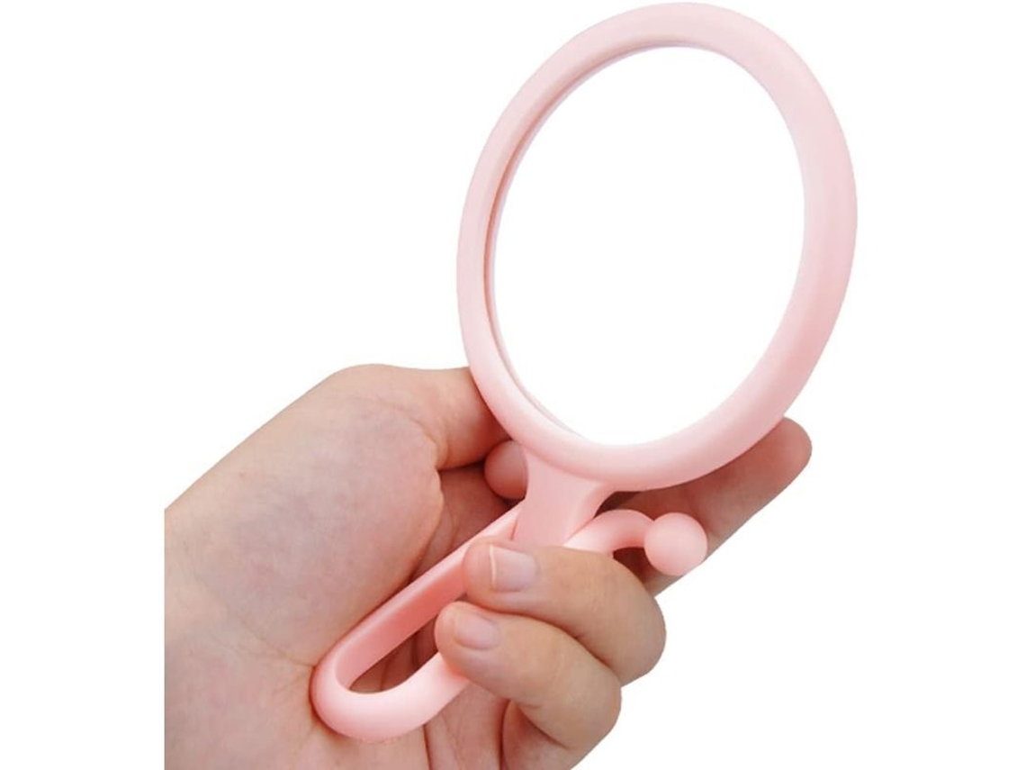 Espejo Plegable De Doble Cara Con Aumento De 5x Y Asa, Para Maquillaje Y Uso Diario.