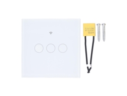 Rebe-interruptor De Pared Inteligente Touch 3 Gang Wifi Rf433 Control Por Voz Temporizador 80-260v