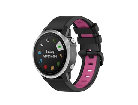 Correa Smartwatch Para Garmin Fenix 6 Correa De Reloj De Silicona Bicolor Negro Rosa Rojo VENISYMLIS