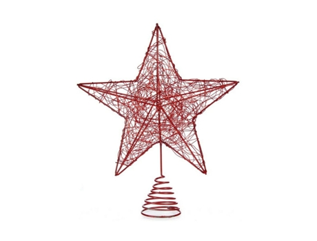Estrela de Navidad Vermelho Aço Plástico 20 X 5 X 24,5 cm