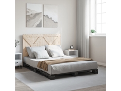Estructura De Cama Sin Colchón Madera De Pino Gris 160x200 Cm