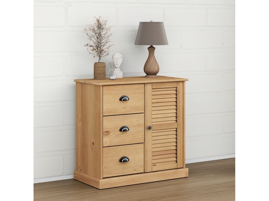 Aparador Con Cajones Vigo Madera Maciza Pino 78x40x75 Cm