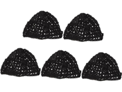 Juego de 5 coleteros de crochet, talla única, negros, transpirables, unisex, para dormir. Gokoco