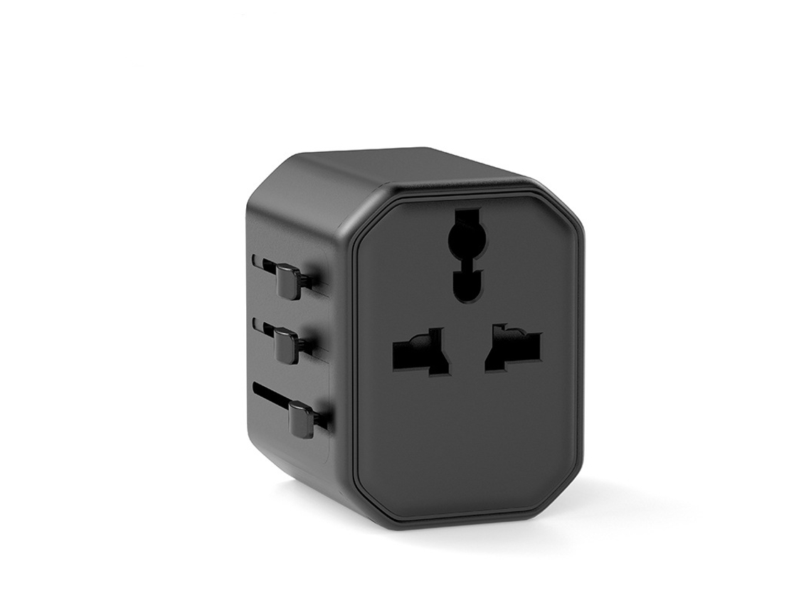 Adaptador De Tomada De Fonte De Alimentação Universal Para Vários Países Com 1 Tipo C/1 Usb GERTIZ