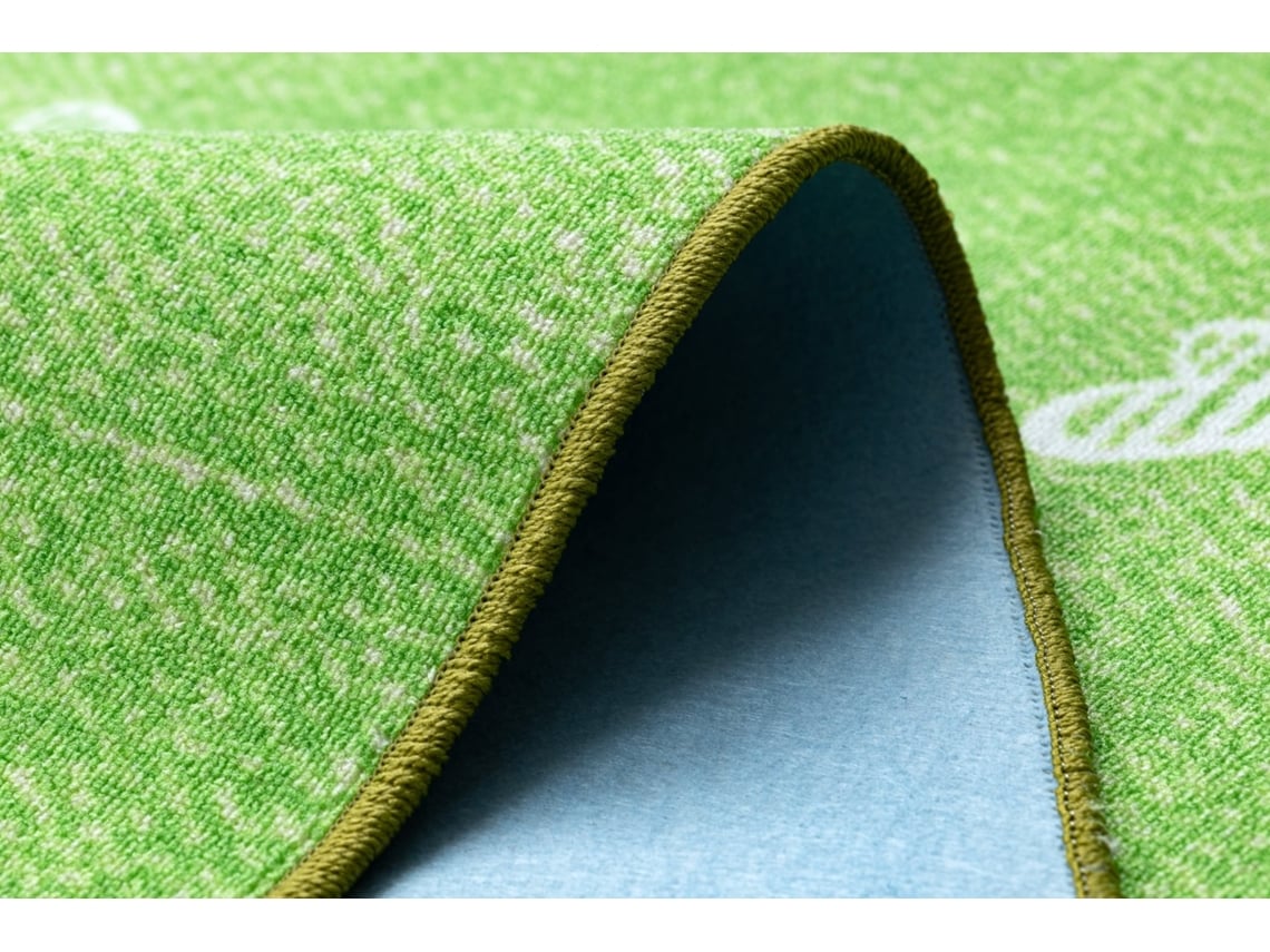 Alfombra Para Niños Hearts Jeans, Vintage Corazones - Verde (100 x 500 cm)