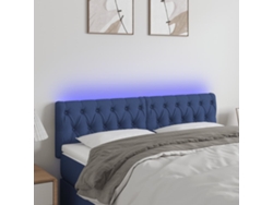 Cabecero Con Led De Tela Azul 160x7x78/88 Cm