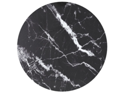 Tablero de mesa Ø70x0,8 cm Cristal templado Diseño Mármol Negro DKD HOME DECOR