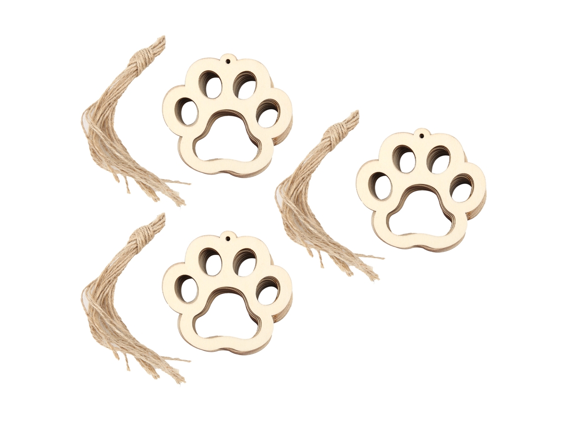 30 Piezas De Patas De Oso De Madera Con Agujeros, Material Natural, Decorativas, Hechas A Mano.