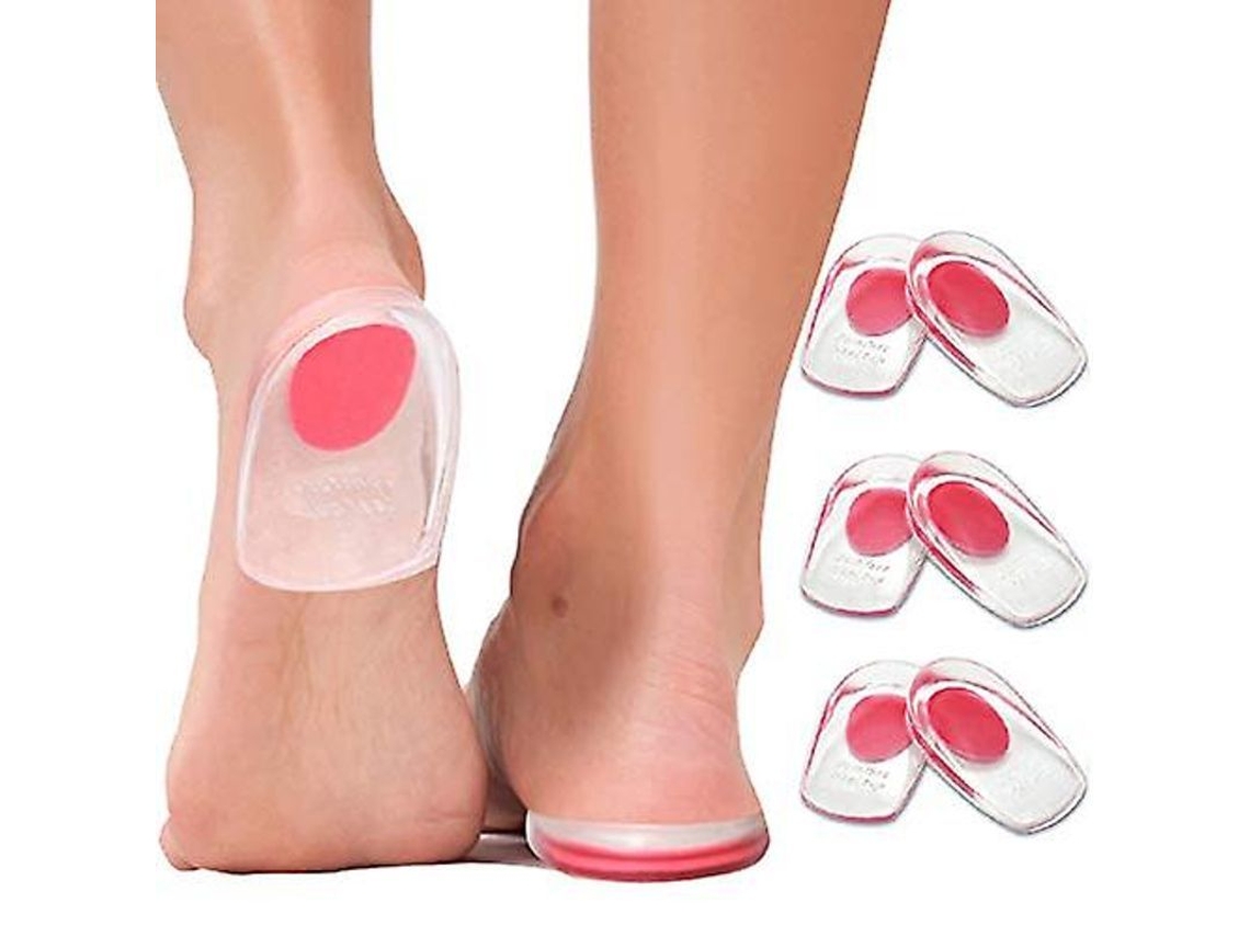 3 Pares De Taloneras De Gel Para Fascitis Plantar, Alivio Del Dolor Y Talón Rojo.