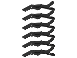 6pcs Pinza Para Cabello Crocodilo Abs De Gran Agarre Antideslizante Negra Para Seccionar Cabello En Salón