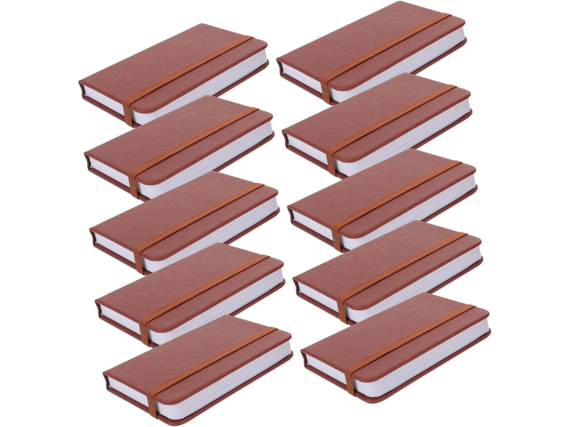 10 Cuadernos De Bolsillo De Pu Marrón, Mini Cuadernos Portátiles Con Marcapáginas, Planificador Mensual Para Llevar