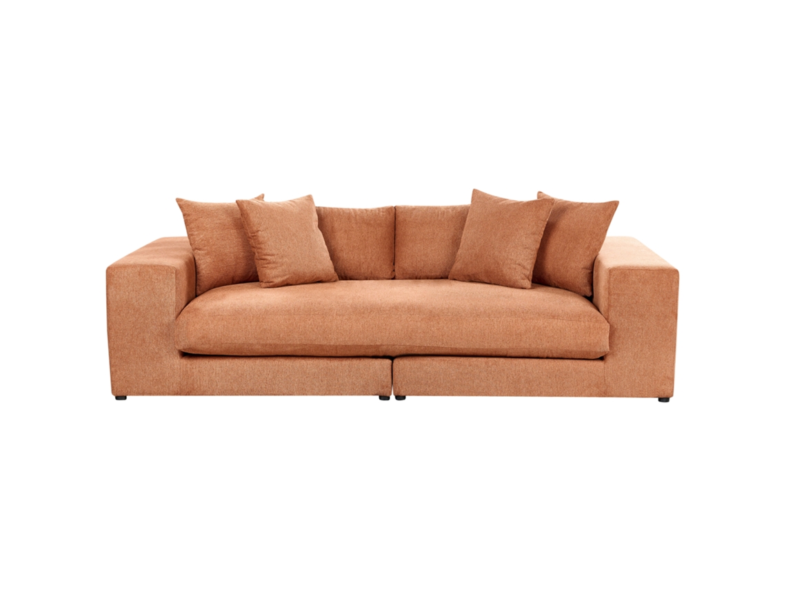 Sofá de 3 plazas BELIANI Glorvika de Poliéster Naranja 240x120x58