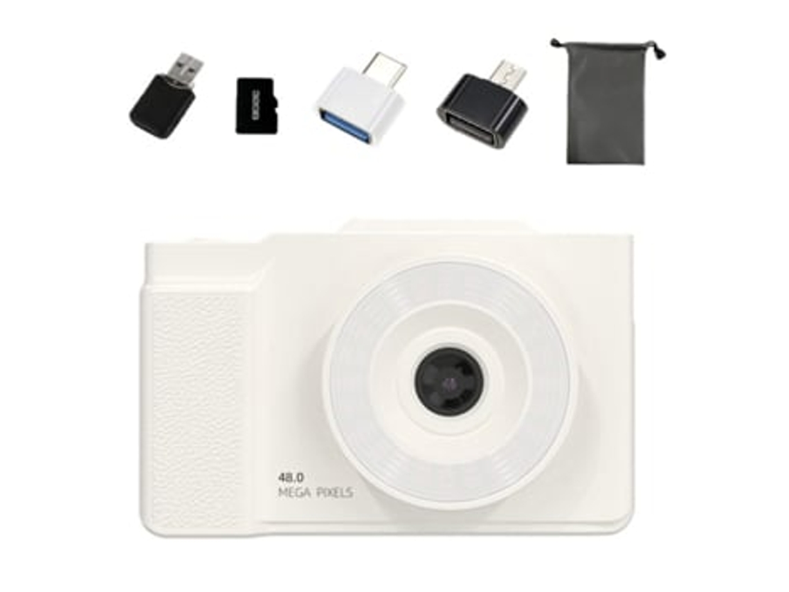 Cámara digital exclusiva Digitallab Micro con pantalla abatible HD, zoom 16x, luz de relleno LED y tarjeta de memoria de 32 GB