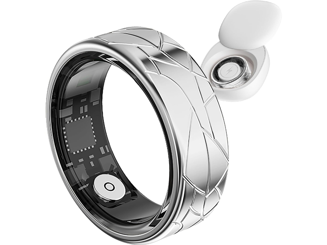 Anillo Inteligente Con Métricas De Salud En Tiempo Real. Incluye Estuche De Carga (Plata, 8#). CHRUI