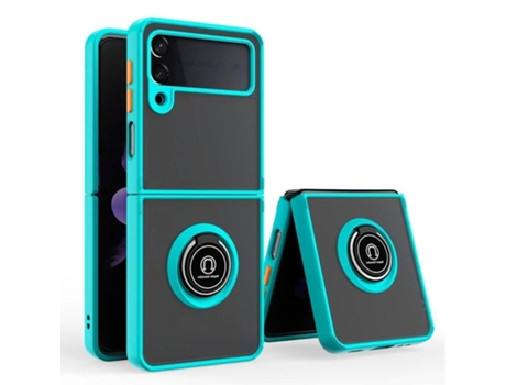 Funda Cool para Samsung F926 Galaxy Z Flip 3 Hard Anillo Celeste