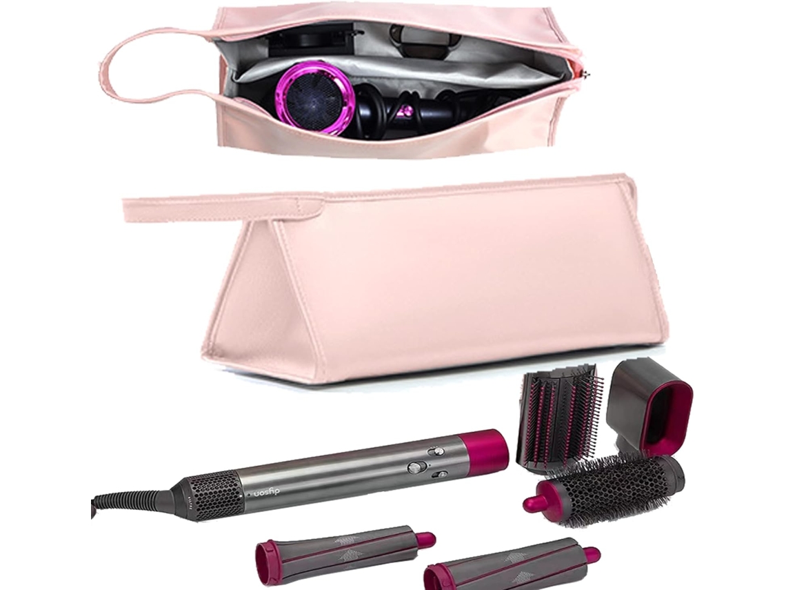 Bolsa Impermeable Para Secador Cubierta De Cuero De Pu Para Secador De Pelo, Bolsa De Viaje Portátil Para Secador De Pelo Dyson CHRUI Rosa