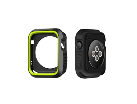 Carcasa de Protección Reforzada para Apple Watch Se (2022) 44mm GIFT4ME Negro/Verde Fluorescente