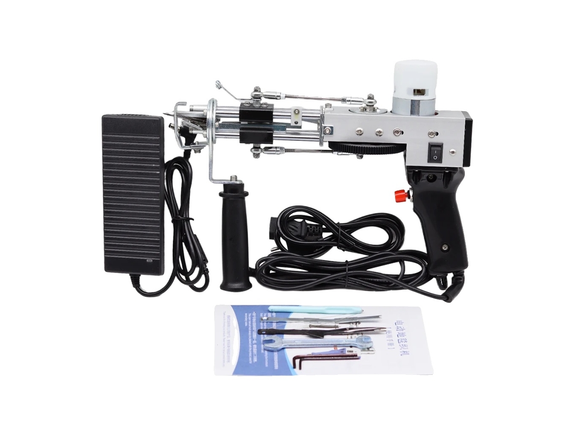 Pistola de tufting, altura de pila ajustable, herramienta eléctrica, negra