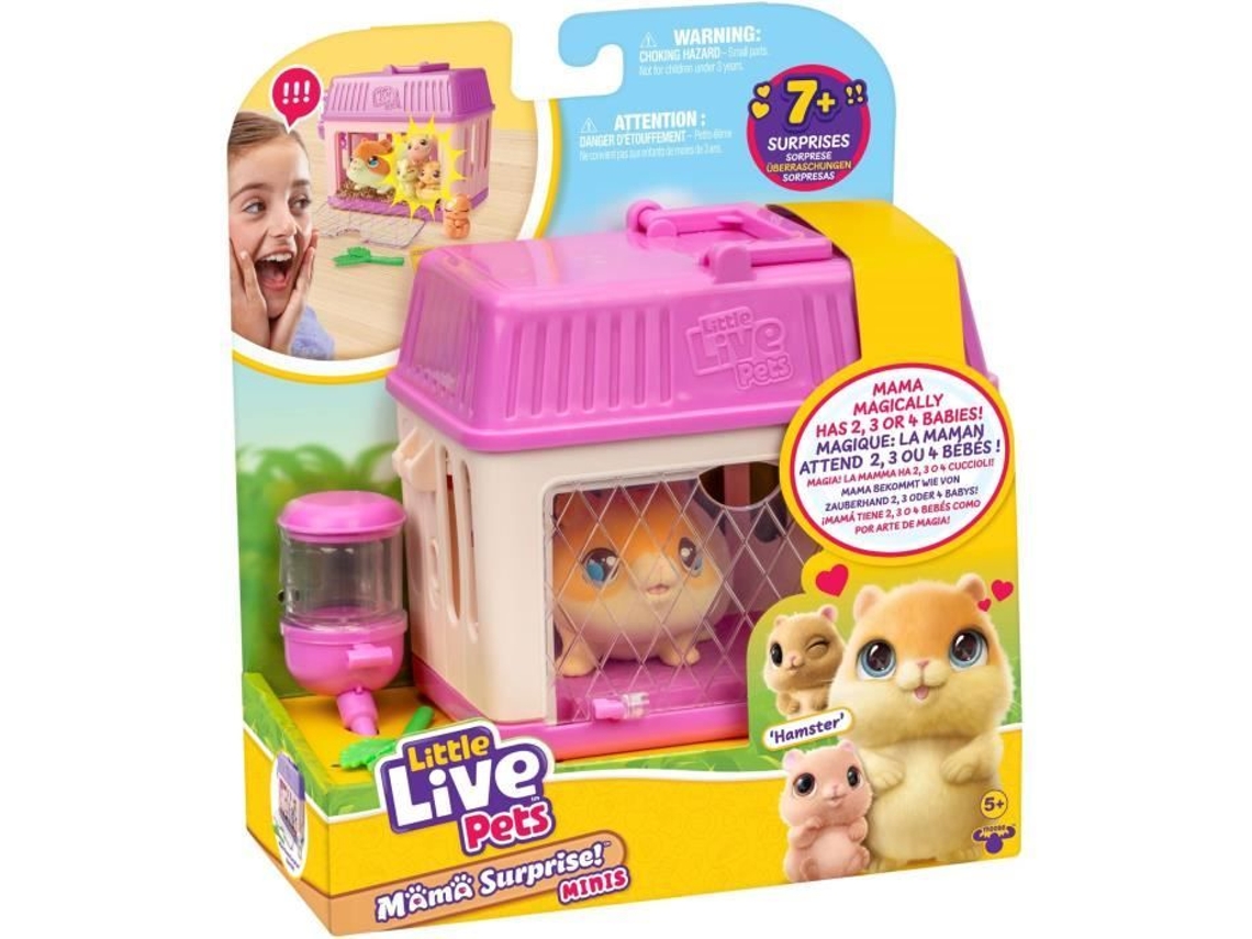 Little Live Pets Mama Surprise Set de juego con hámsters bebés incluidos y accesorios personalizables
