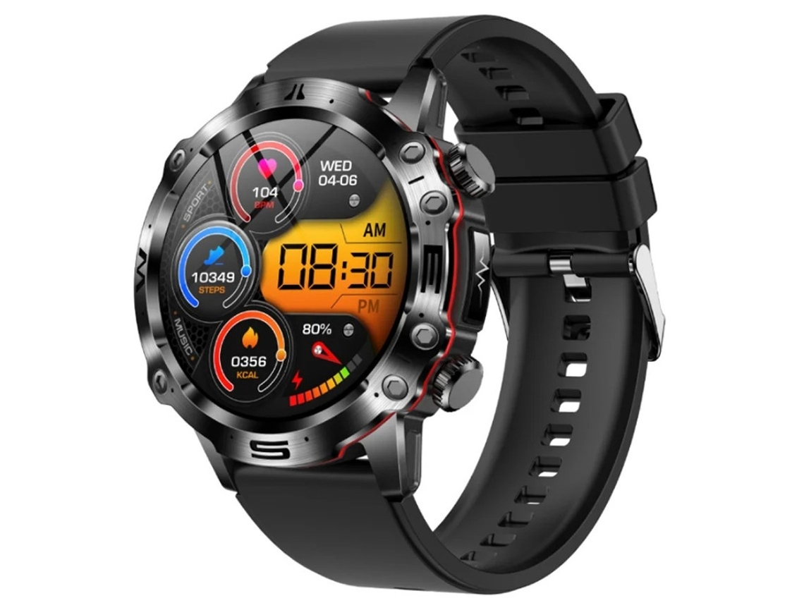 Reloj inteligente 1.43 ECG Composición sanguínea Azúcar en sangre IMC Función de grasa corporal Carcasa de aleación Llamada Bluetooth SOS Negro Yizhood