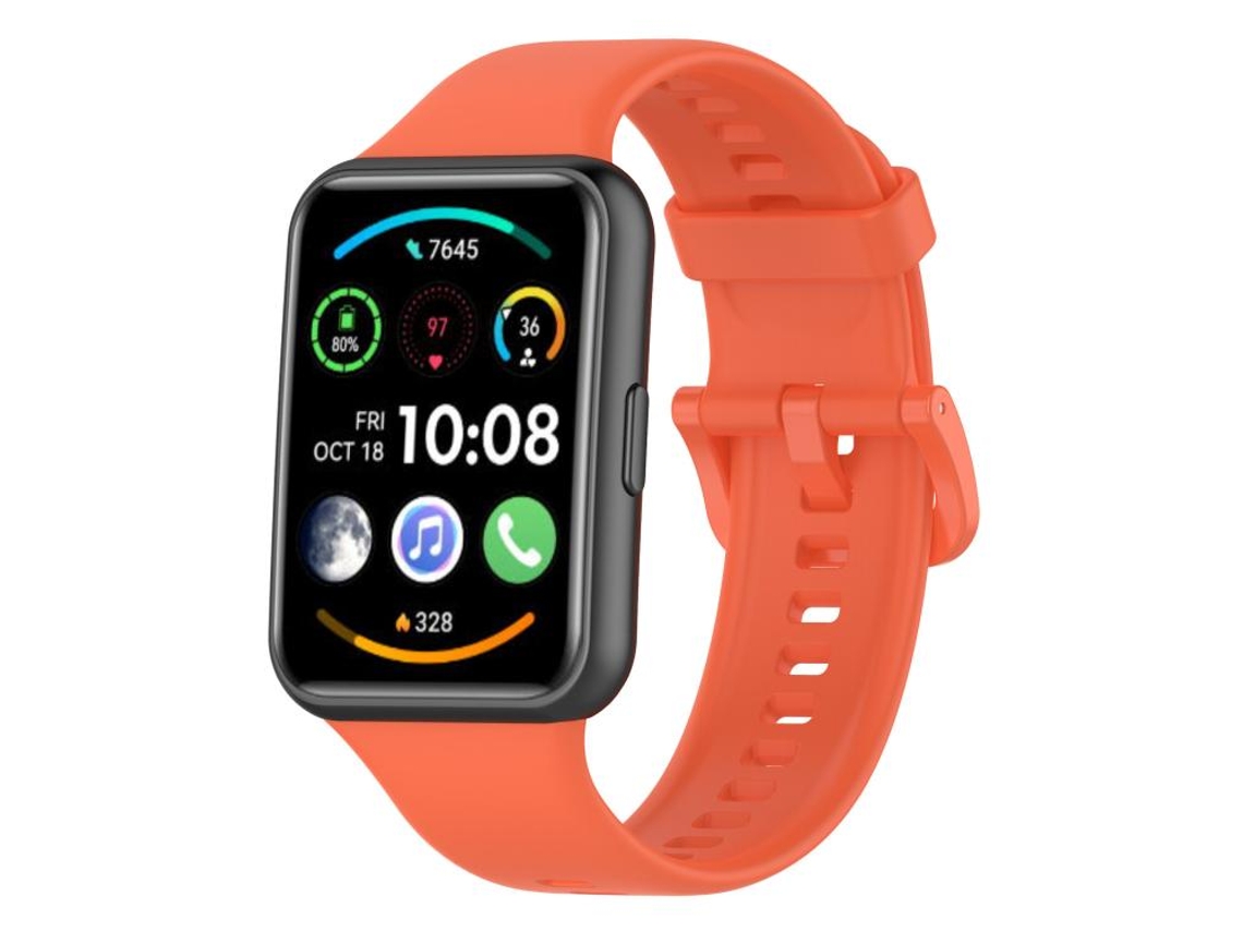 Bracelete Para Huawei Watch Fit 2 - Silicone Cor Sólida - Liberação Rápida Laranja