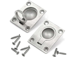 Manejos Anillados De Acero Inoxidable 49x39mm Para Hatches, Cerraduras Y Armarios Náuticos Con Tornillos De Montaje 2 Piezas