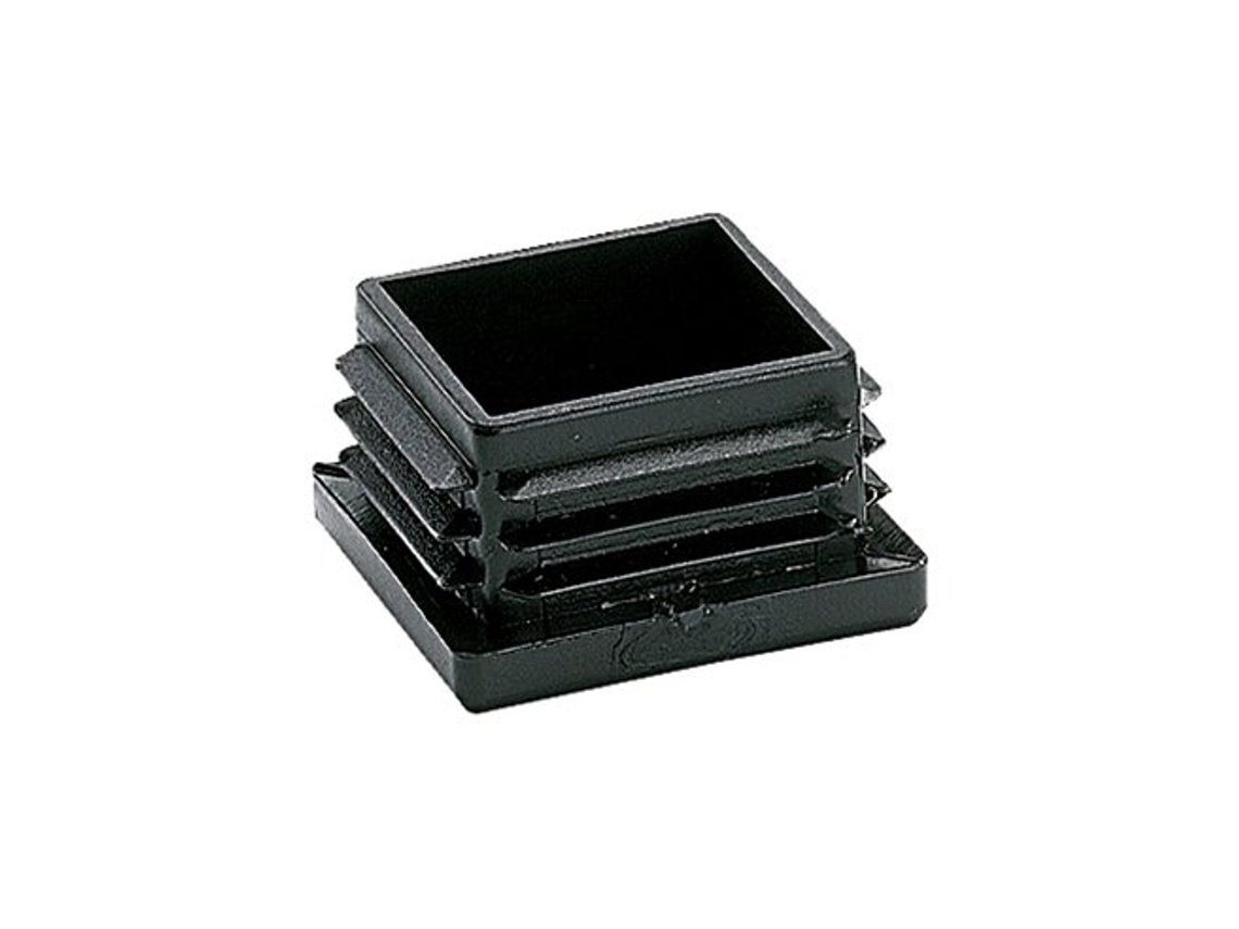Contera Cuadrada Con Aletas Cnt03 De Polietileno Negro 3,5x2,4x3,5cm (25 Unidades) Micel