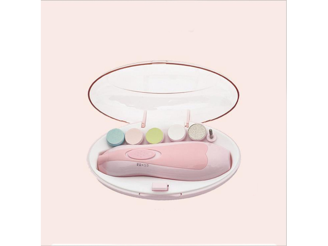 Lima De Uñas Eléctrica Para Bebés Con Luz Led, Kit De Manicura Para Recién Nacidos Y Niños Pequeños, Color Rosa.