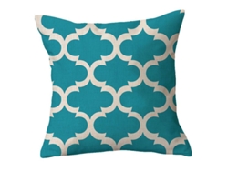 2026-42150-funda De Almohada De Lino 2 Piezas, Abstracción Geométrica, Rayas Azul Lago Y Blanco, Moderno Simple, 45x45 Cm