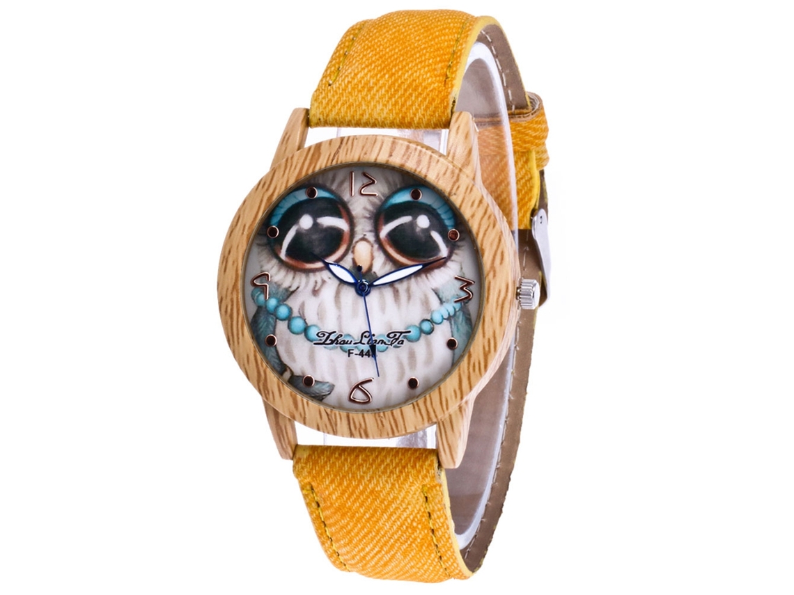 Reloj De Pulsera De Cuarzo De Estilo Retro Para Hombre/mujer Con Esfera Redonda, Color Amarillo Vaquero.