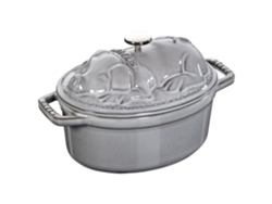 La Cocotte Tapa de cerdo 17 cm, ovalado, Gris grafito, Hierro fundido STAUB