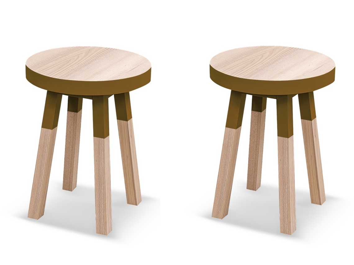 Banco MON PETIT MEUBLE FRANÇAIS de Madeira Maciça Assento 35 cm (2 unidades)